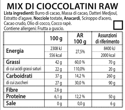 Cioccolatini raw